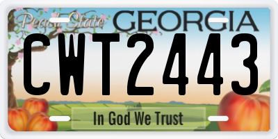 GA license plate CWT2443