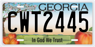 GA license plate CWT2445