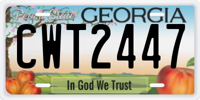GA license plate CWT2447