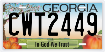 GA license plate CWT2449