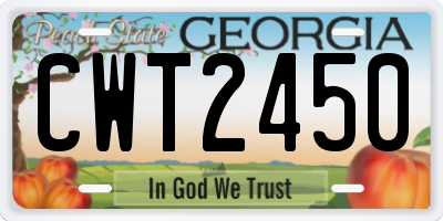 GA license plate CWT2450