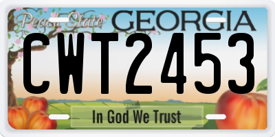 GA license plate CWT2453