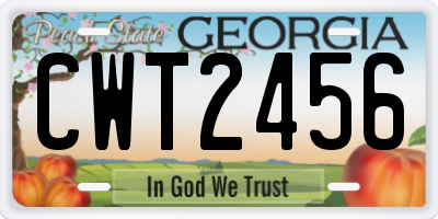 GA license plate CWT2456