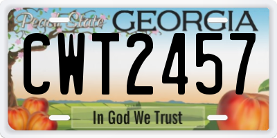 GA license plate CWT2457