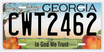 GA license plate CWT2462