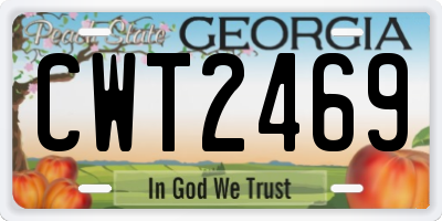 GA license plate CWT2469