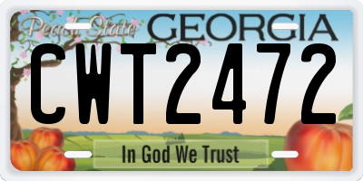 GA license plate CWT2472