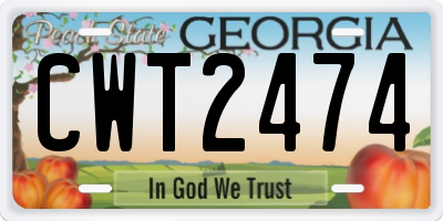 GA license plate CWT2474