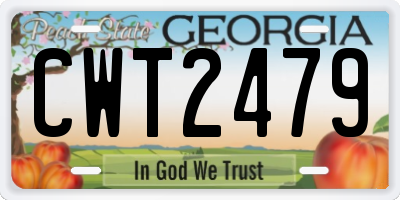 GA license plate CWT2479