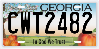 GA license plate CWT2482