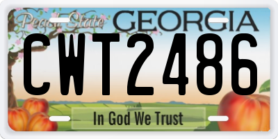 GA license plate CWT2486