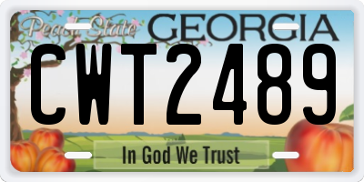 GA license plate CWT2489