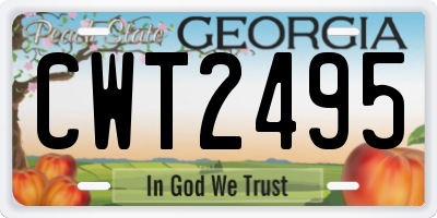 GA license plate CWT2495