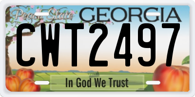 GA license plate CWT2497