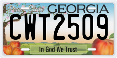 GA license plate CWT2509