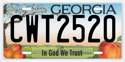 GA license plate CWT2520