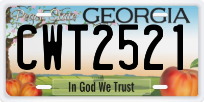 GA license plate CWT2521
