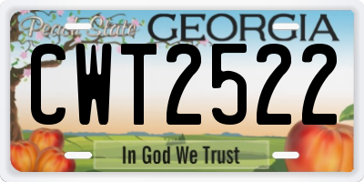 GA license plate CWT2522