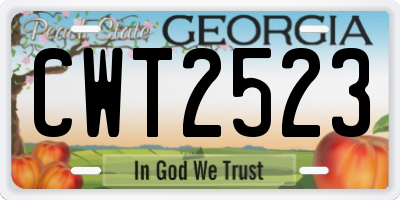 GA license plate CWT2523