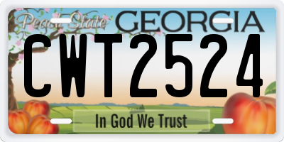 GA license plate CWT2524