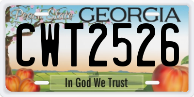 GA license plate CWT2526