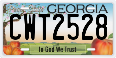 GA license plate CWT2528