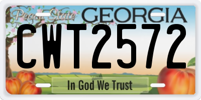GA license plate CWT2572