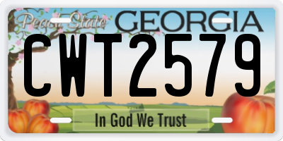 GA license plate CWT2579