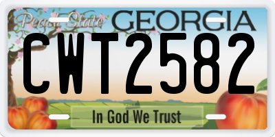 GA license plate CWT2582