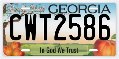 GA license plate CWT2586