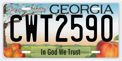 GA license plate CWT2590
