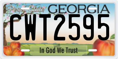 GA license plate CWT2595