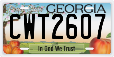 GA license plate CWT2607