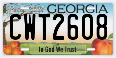 GA license plate CWT2608