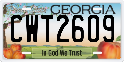GA license plate CWT2609