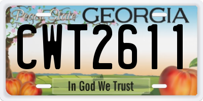 GA license plate CWT2611