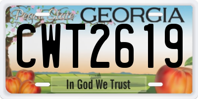 GA license plate CWT2619