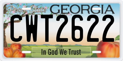 GA license plate CWT2622