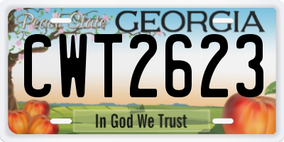 GA license plate CWT2623