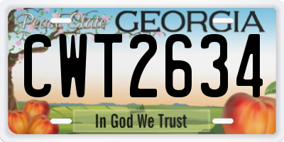 GA license plate CWT2634