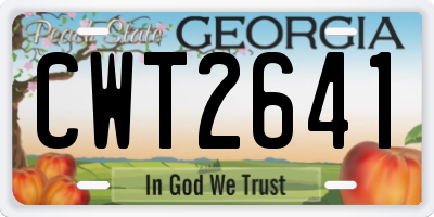 GA license plate CWT2641