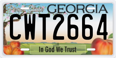 GA license plate CWT2664