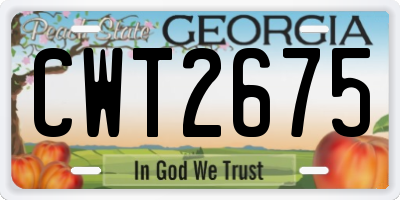 GA license plate CWT2675