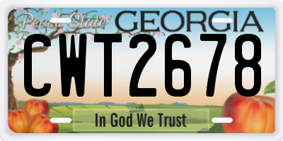 GA license plate CWT2678