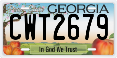 GA license plate CWT2679