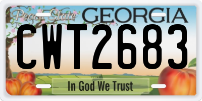 GA license plate CWT2683