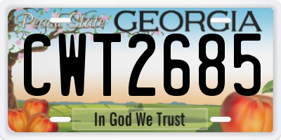 GA license plate CWT2685