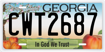 GA license plate CWT2687