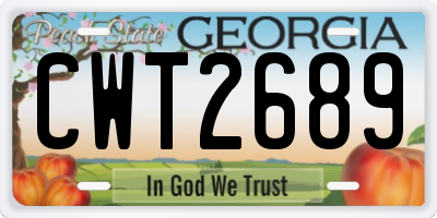GA license plate CWT2689