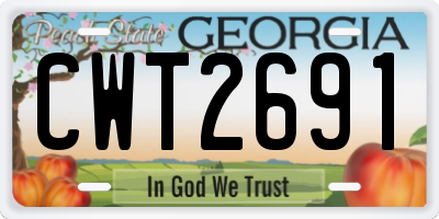 GA license plate CWT2691